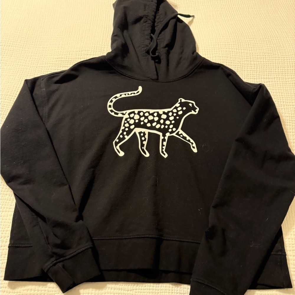 Printfresh Black and White Leopard Hoodie